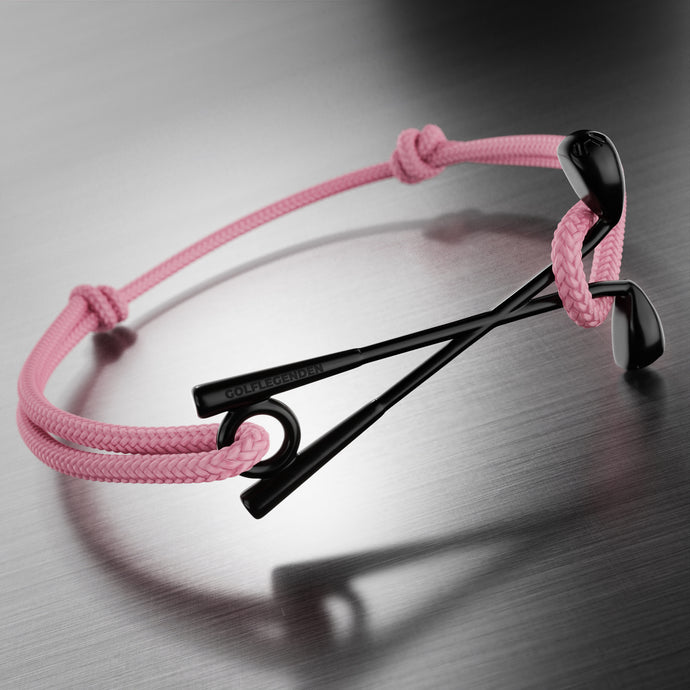 Golf Armband Edelstahl-schwarz - pink