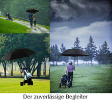 Laden Sie das Bild in den Galerie-Viewer, Golf Regenschirm schwarz XXL Ø162 cm – komplett schwarz &amp; sturmfest ☂️✨ GOLFSCHIRM