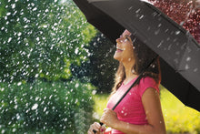 Laden Sie das Bild in den Galerie-Viewer, Golf Regenschirm schwarz XXL Ø162 cm – komplett schwarz &amp; sturmfest ☂️✨ GOLFSCHIRM