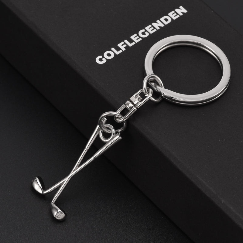 Laden Sie das Bild in den Galerie-Viewer, Golf Schlüsselanhänger Edelstahl - silberfarben