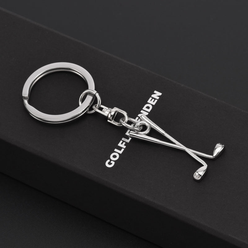 Laden Sie das Bild in den Galerie-Viewer, Golf Schlüsselanhänger Edelstahl - silberfarben