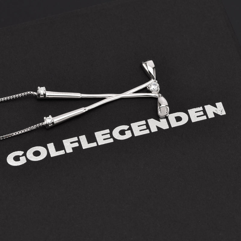 Laden Sie das Bild in den Galerie-Viewer, Kette Golferin 925 Silber mit drei Zirkonia Kristallen