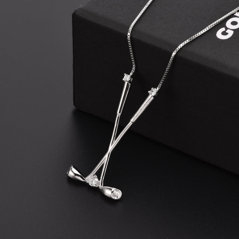 Laden Sie das Bild in den Galerie-Viewer, Kette Golferin 925 Silber mit drei Zirkonia Kristallen