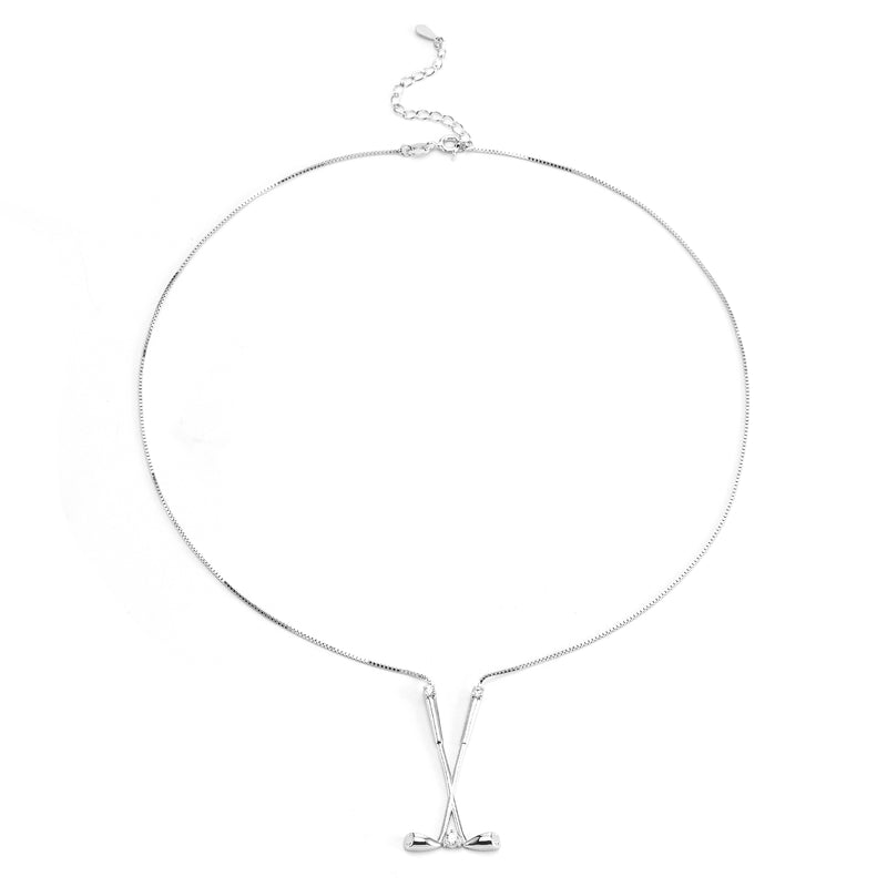 Laden Sie das Bild in den Galerie-Viewer, Kette Golferin 925 Silber mit drei Zirkonia Kristallen