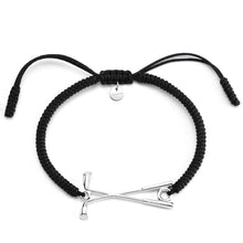 Laden Sie das Bild in den Galerie-Viewer, Golf Armband 925 Silber - schwarz