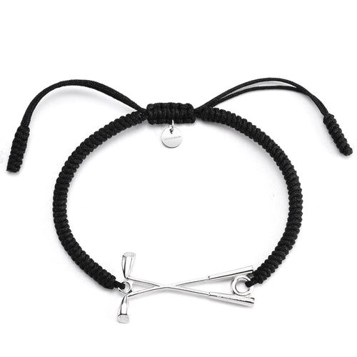 Golf Armband 925 Silber - schwarz