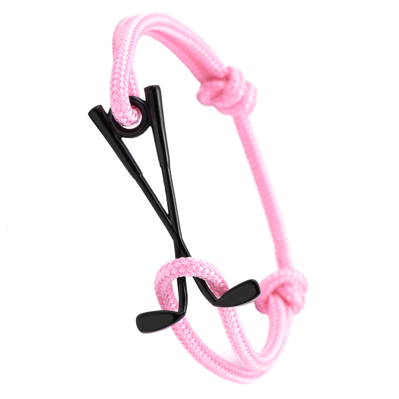 Laden Sie das Bild in den Galerie-Viewer, Golf Armband Edelstahl-schwarz - pink