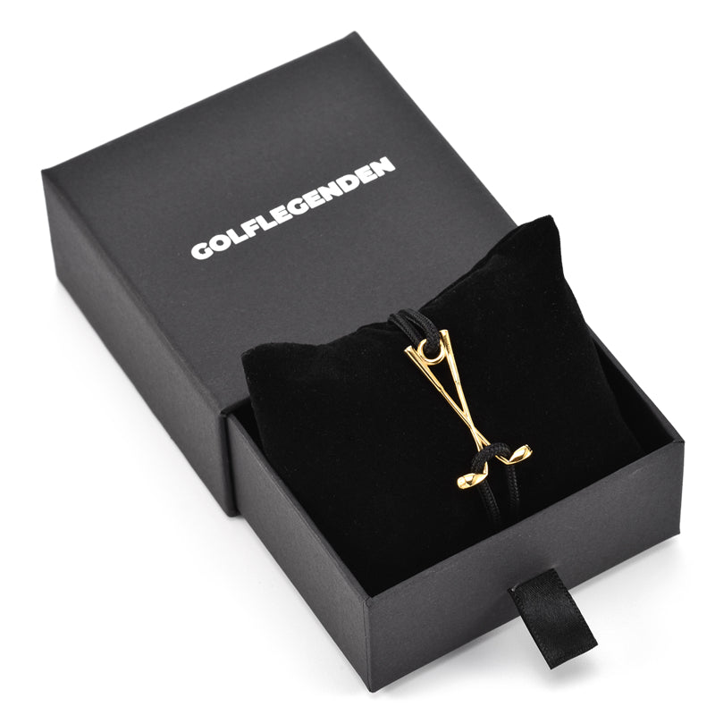 Laden Sie das Bild in den Galerie-Viewer, Golf Armband Edelstahl-goldfarben - schwarz