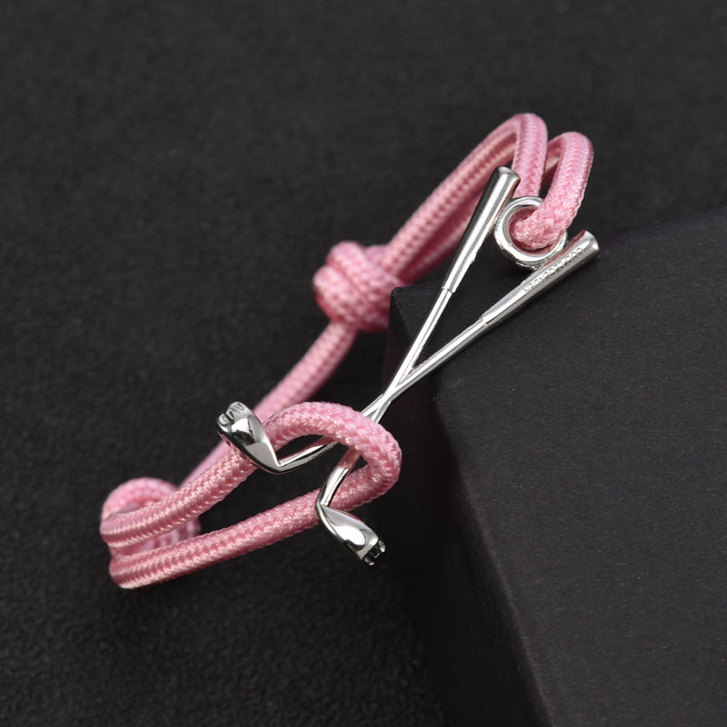 Laden Sie das Bild in den Galerie-Viewer, Golf Armband Edelstahl-silberfarben  - pink