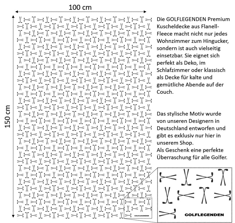 Laden Sie das Bild in den Galerie-Viewer, Premium Kuscheldecke - Golfschläger gekreuzt