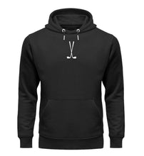 Laden Sie das Bild in den Galerie-Viewer, BIO Golfer Hoodie schwarz, als Geschenk für Golfer, Golf Geschenk, Golflegenden Golfgeschenke, Golf Pullover, Golf Pulli, Golf Klamotten